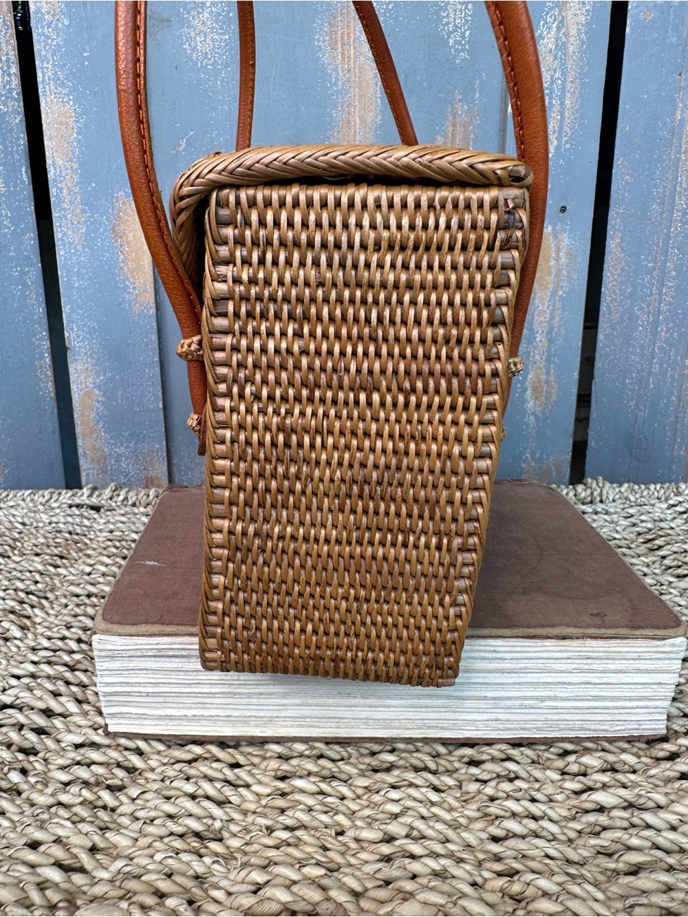Woven Rattan Ata Grass Woven Flap Top Handle Bag - Picture 3 of 11